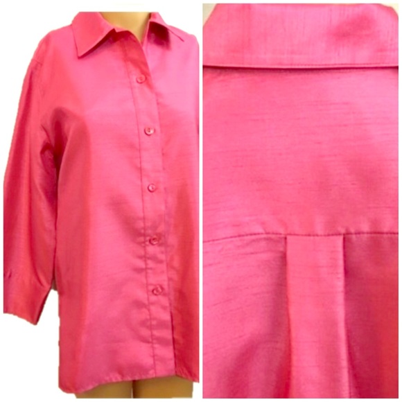 Drapers & Damons Tops - Pink collared button 3/4 sleeve Blouse 10 petite🎉